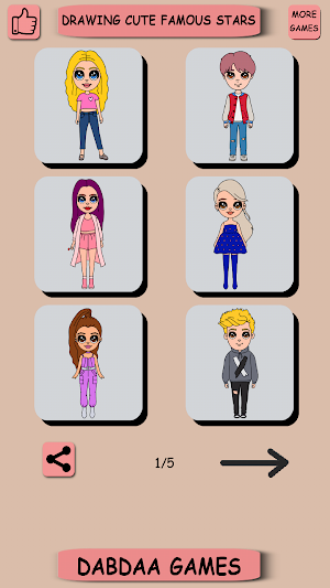 Drawing Cute Famous Stars😎🎨 Screenshot 0