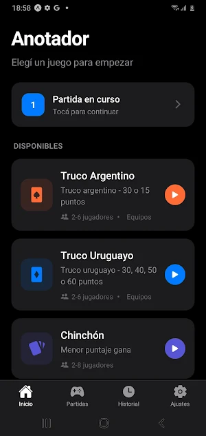 Puntify - Anotador de juegos Screenshot 0