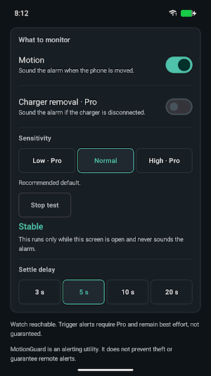MotionGuard: Motion Alarm Screenshot 2