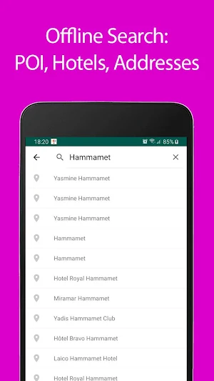 Hammamet Offline Map and Travel Guide Screenshot 2