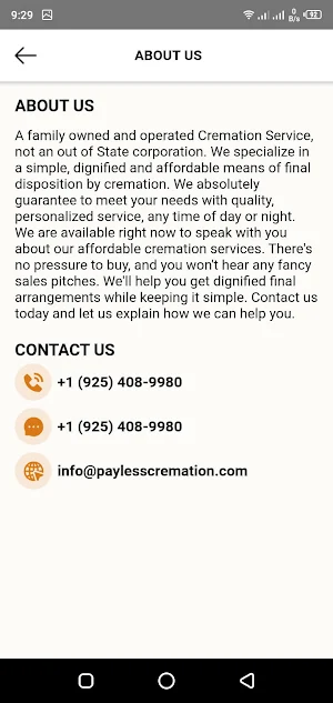 Payless Cremation Screenshot 2