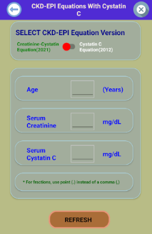 GFR Calculator Screenshot 0