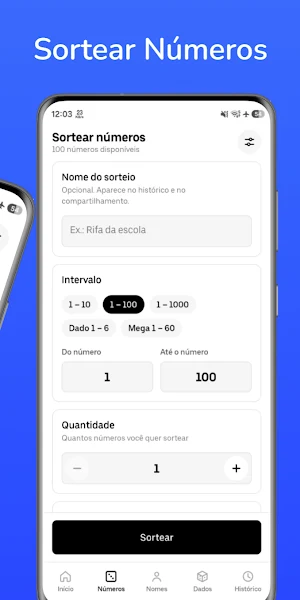 Sorteador de Nomes e Números Screenshot 1