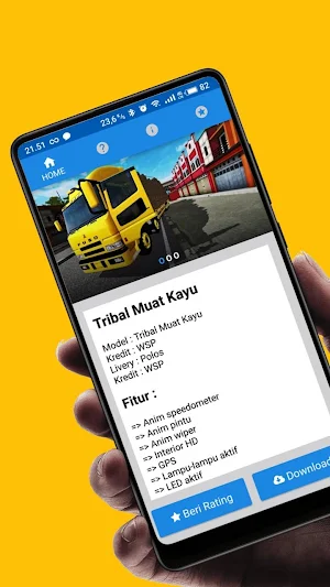 Mod BUSSID : Truck Fuso Tribal Muatan Kayu Screenshot 1