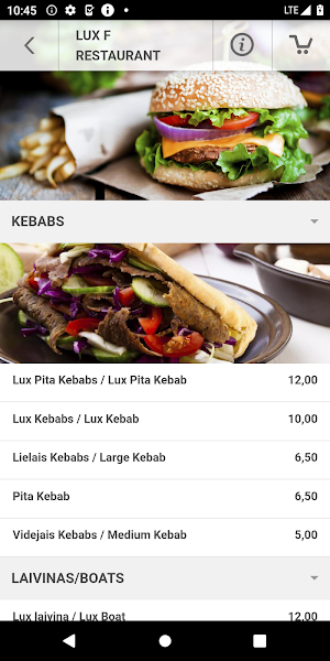 Lux F restaurant Screenshot 2