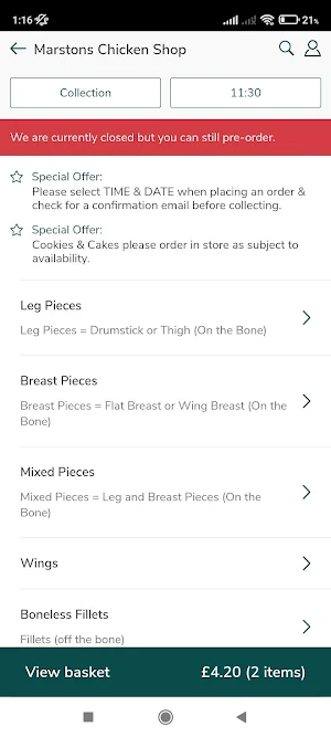 Marstons Chicken Shop Screenshot 1