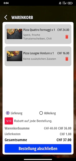 Pizzeria Vesuvio Niederwangen Screenshot 3