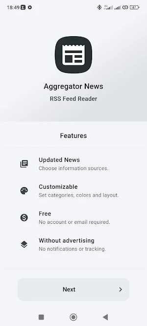 Aggregator News - RSS Reader Screenshot 0