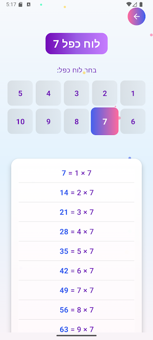 לוח הכפל - NumJa Screenshot 0