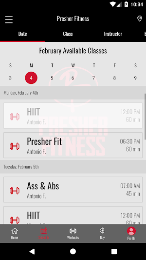 Presher Fitness Screenshot 1