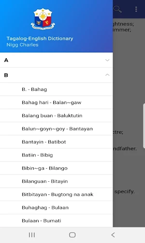 A Tagalog English dictionary (Trial Version) Screenshot 3