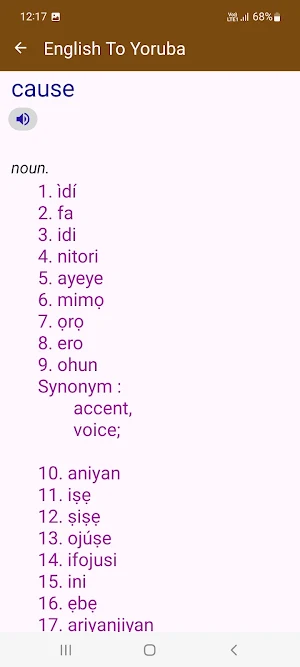 English To Yoruba Dictionary Screenshot 3