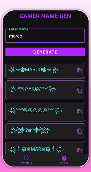 Nickfinder names for ff fire Screenshot 1
