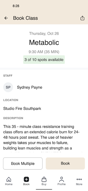 Studio Fire Fitness Screenshot 2