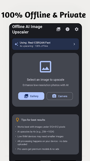 Offline AI Image Upscaler Screenshot 0