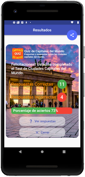 Quiz de ciudades capitales Screenshot 0