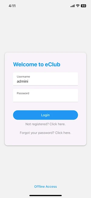 eClub App Screenshot 0