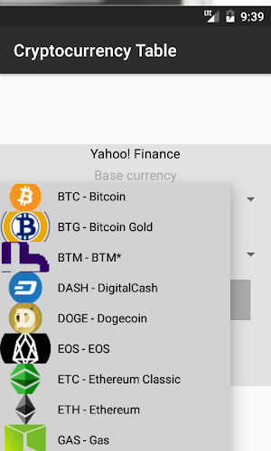Cryptocurrency Table Screenshot 2