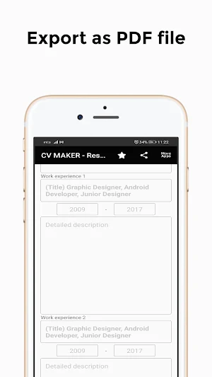Resume CV Creator for Android Screenshot 2