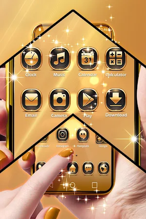 Neon Gold Theme For Launcher screenshot 3