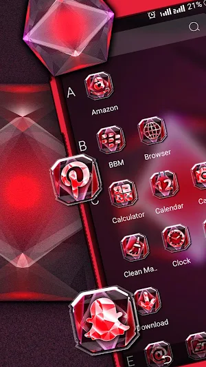 Red Diamond Launcher Theme Screenshot 2