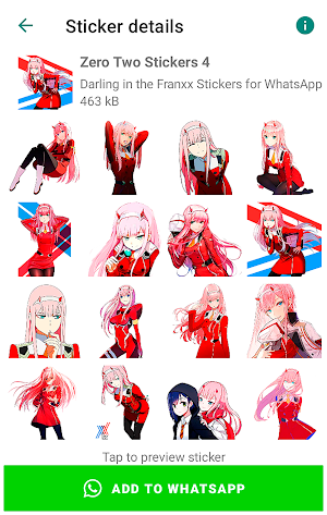 Zero Two Stickers for WhatsApp Screenshot 3