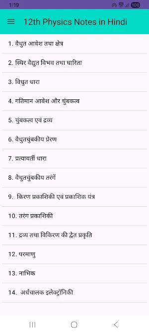 12th Physics Notes in Hindi Screenshot 0