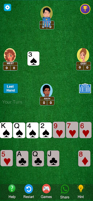 Hearts Card Game Screenshot 2