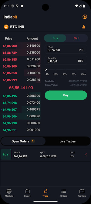 Indiabit: Buy BTC, ETH, USDT Screenshot 0