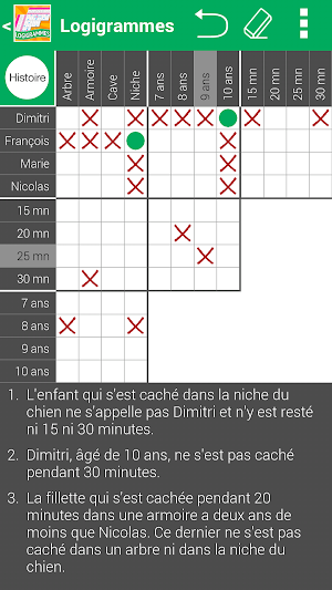 Logic Grid Puzzles in French Screenshot 1
