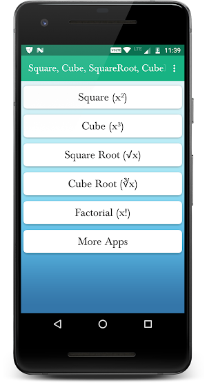 Square, Cube, Square-Root, Cube-Root & Factorial Screenshot 0