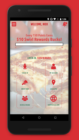 Grotto Pizza Swirl Rewards Screenshot 1