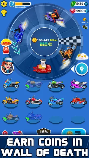 Merge Bike Click & idle Tap Tycoon - Well of Death Screenshot 2