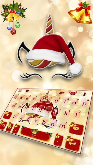 Christmas Unicorn Keyboard Theme Screenshot 1