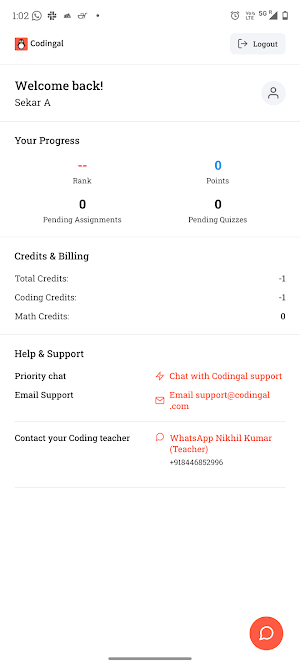 Codingal: AI & Coding for K-12 Screenshot 1