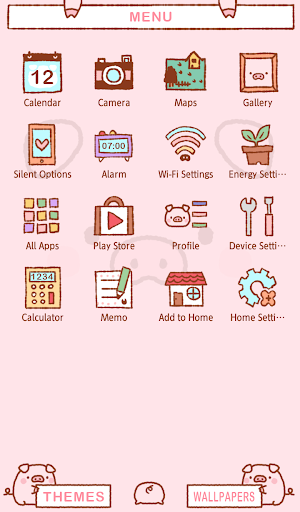 Cute Wallpaper Piggy Face Theme Screenshot 1