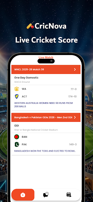CricNova – Live Cricket Score Screenshot 1