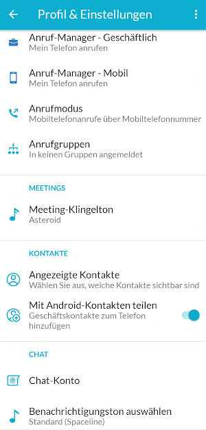 Drei Unified Communications Screenshot 3