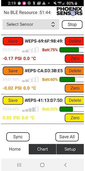 WEXS-10 Sensors Screenshot 1