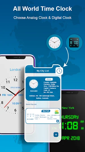 World Time Clock And Weather Screenshot 2