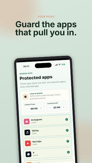 GrateGuard - Gratitude Lock Screenshot 1