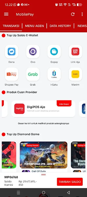 MobilePay - Agen Pulsa & PPOB Screenshot 2
