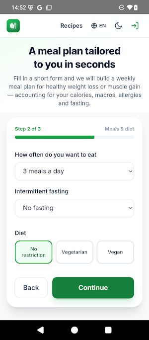 Tasuro: Meal Plan & Recipes Screenshot 2