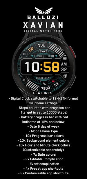 BALLOZI Xavian Watch Face Screenshot 1