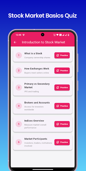 Stock Market Basics Quiz Screenshot 1