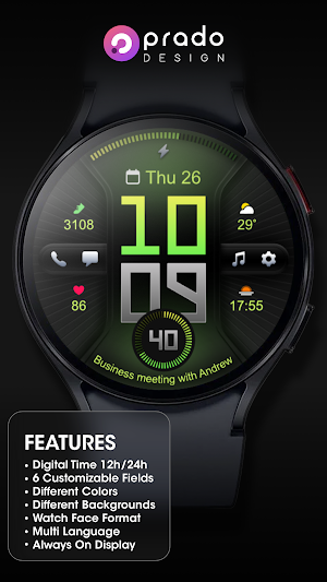 PRADO 78 Digital Watch Face Screenshot 2