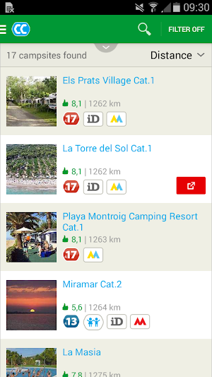 CampingCard ACSI Campsites Screenshot 1