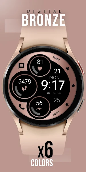 Digital Bronze Watch Face Screenshot 0
