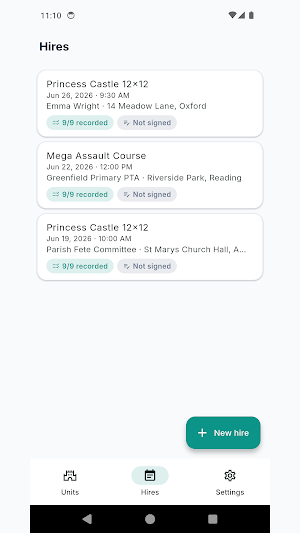Bouncy Castle Safety Log Screenshot 2