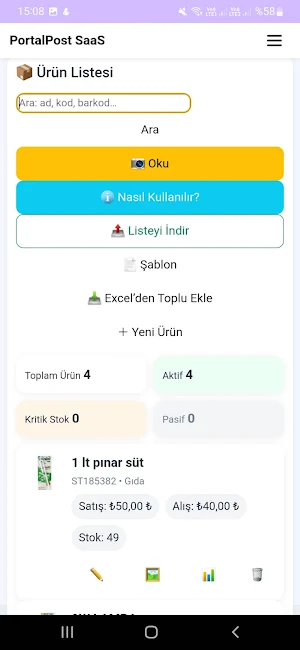 PortalPost – Stok, Cari & B2B Screenshot 2